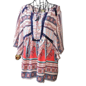 FIG AND FLOWER by ANTHRO flowy floral blouse, size Large